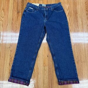C.E. Schmidt Workwear Blue Denim Pink Flannel Lined Women's Jeans